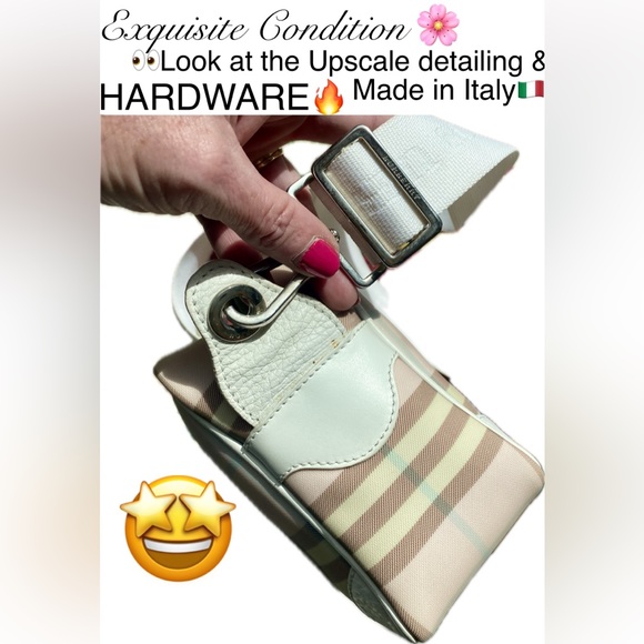 BURBERRY Pink NOVA CHECK Camera/Crossbody Bag(6”x8”)w/removeable LOGO Strap🔥EUC - Picture 11 of 17